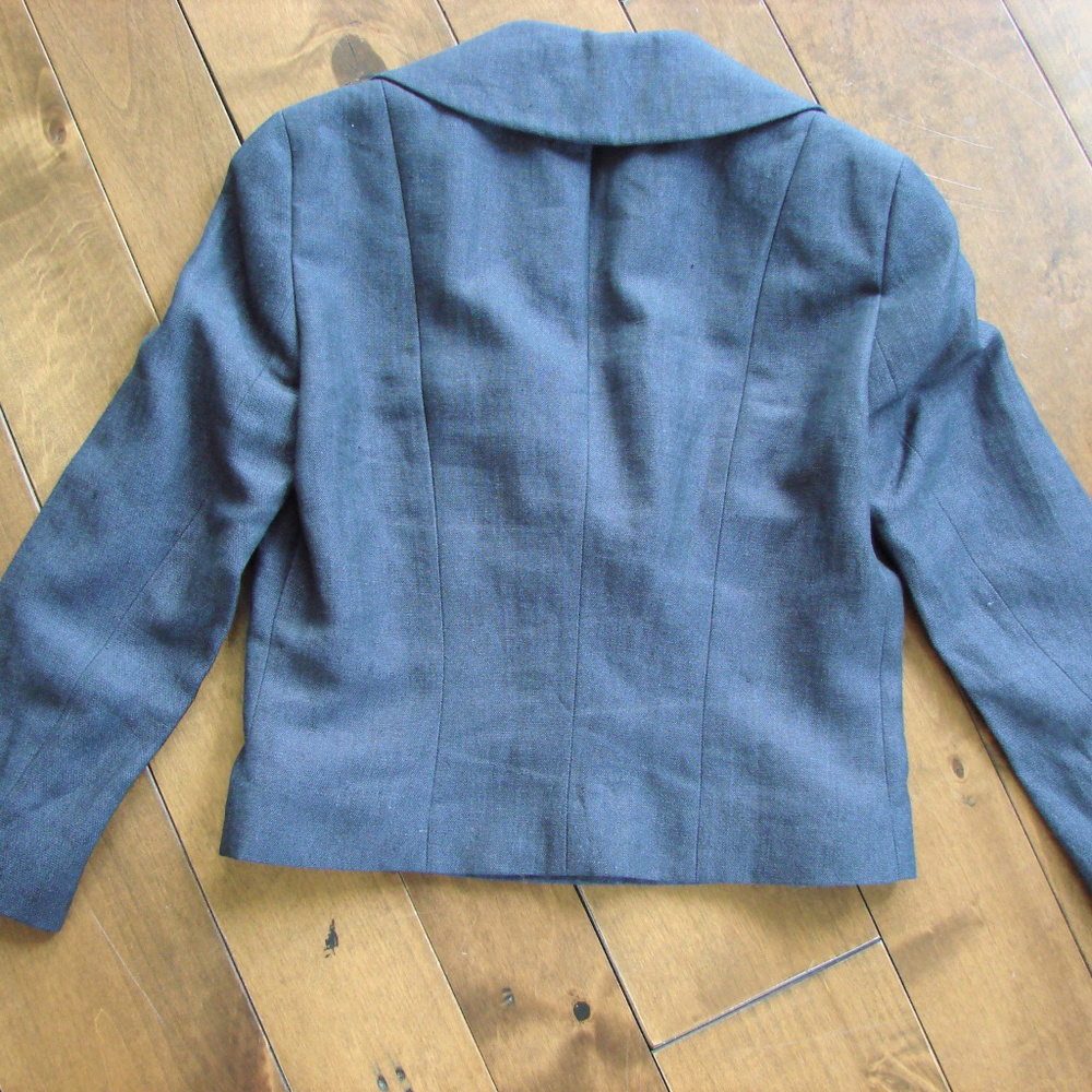 Women's Navy Cropped Blazer Jacket - Picture 7 of 8